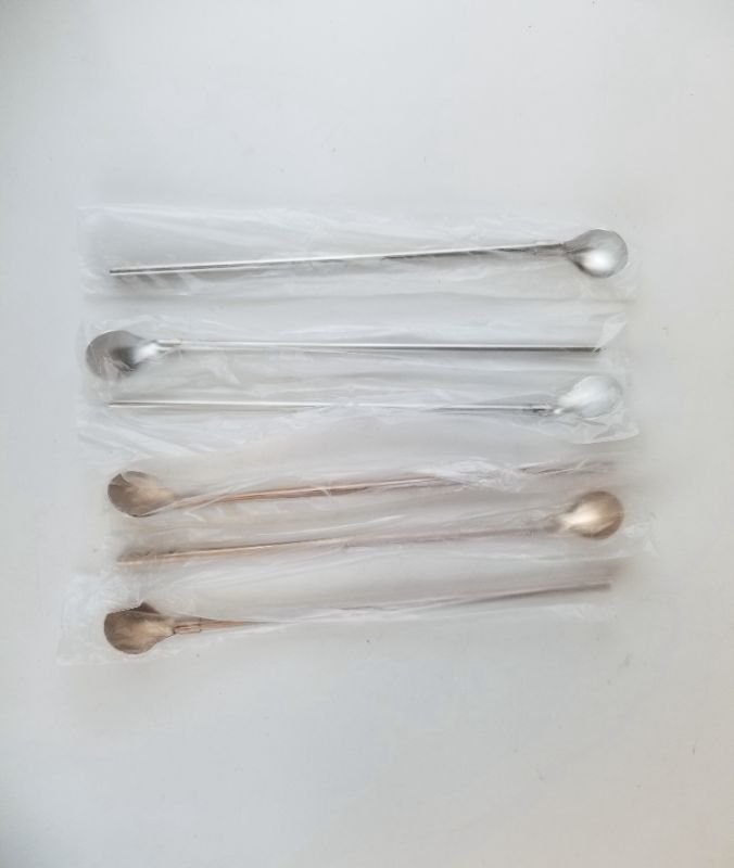 Photo 1 of 6 PACK STAINLESS STEEL STIR SPOONS 3 SILVER 3 GOLD NEW $29.99
