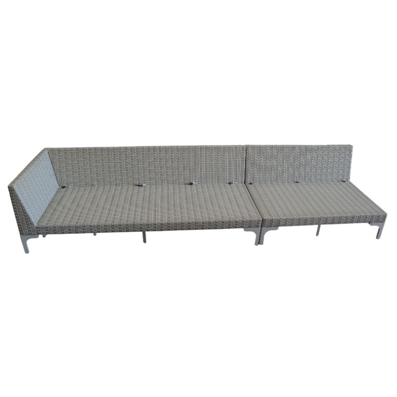 Photo 1 of GREY WICKER LOUNGE COUCH SWAPPABLE LAYOUT I OR L SHAPE DIMENSIONS SHORT SIDE 51" L x 35" W x 28" H 
LONGER SECTION 89" L x 35" W x 28" H USED FROM 5 STAR HOTEL $1300
