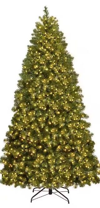 Photo 1 of 7' flock artificial christmas tree with warm white led lights