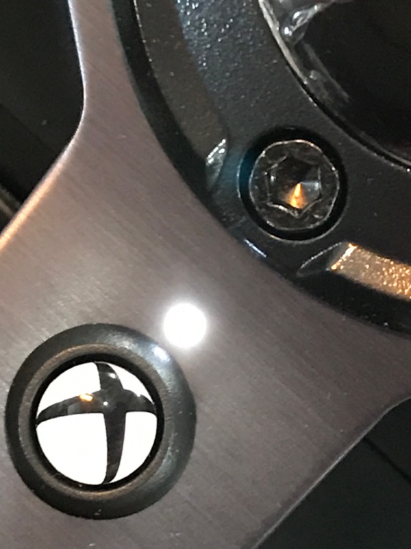 Photo 1 of DAMAGED LEATHER WHEEL COVER***Logitech G920 Driving Force Racing Wheel and Floor Pedals, Real Force Feedback, Stainless Steel Paddle Shifters, Leather Steering Wheel Cover for Xbox Series X|S, Xbox One, PC, Mac - Black