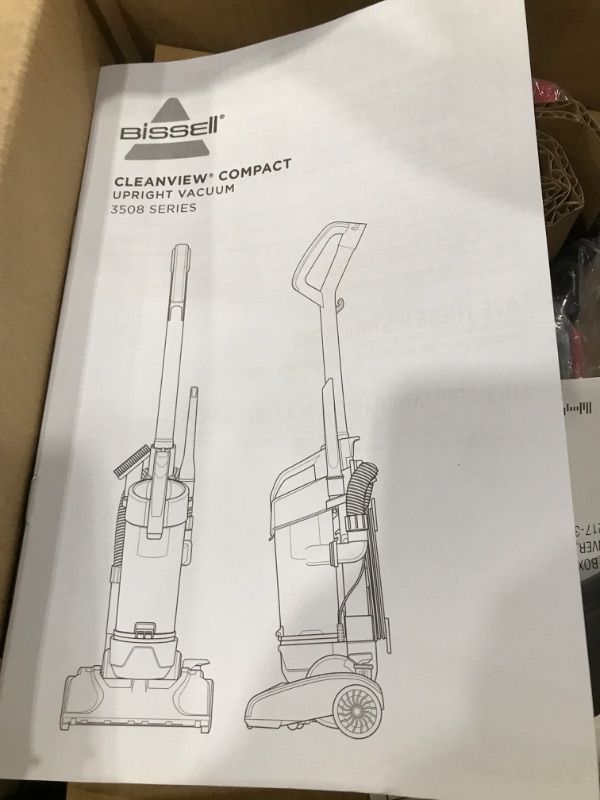 Photo 3 of BISSELL CleanView Compact Upright Vacuum, Fits In Dorm Rooms & Apartments, Lightweight with Powerful Suction and Removable Extension Wand, 3508