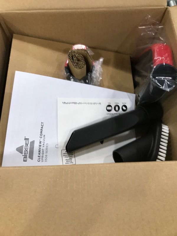 Photo 2 of BISSELL CleanView Compact Upright Vacuum, Fits In Dorm Rooms & Apartments, Lightweight with Powerful Suction and Removable Extension Wand, 3508