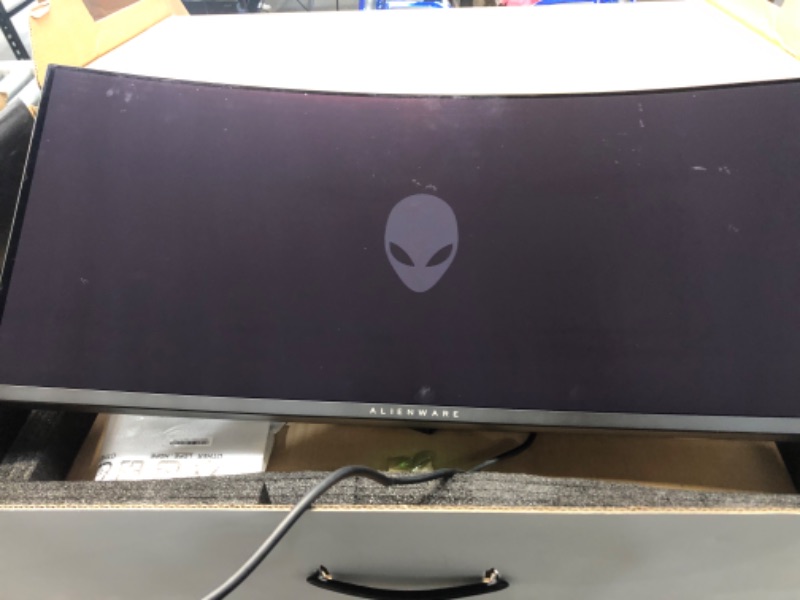 Photo 2 of Alienware AW3423DW Gaming Monitor 34.2-Inch WQHD (3440x1440) Ms NVIDIA G-SYNC Curved, Adaptive Sync Technology, Adjustability - Height/Swivel/Tilt/Slant
