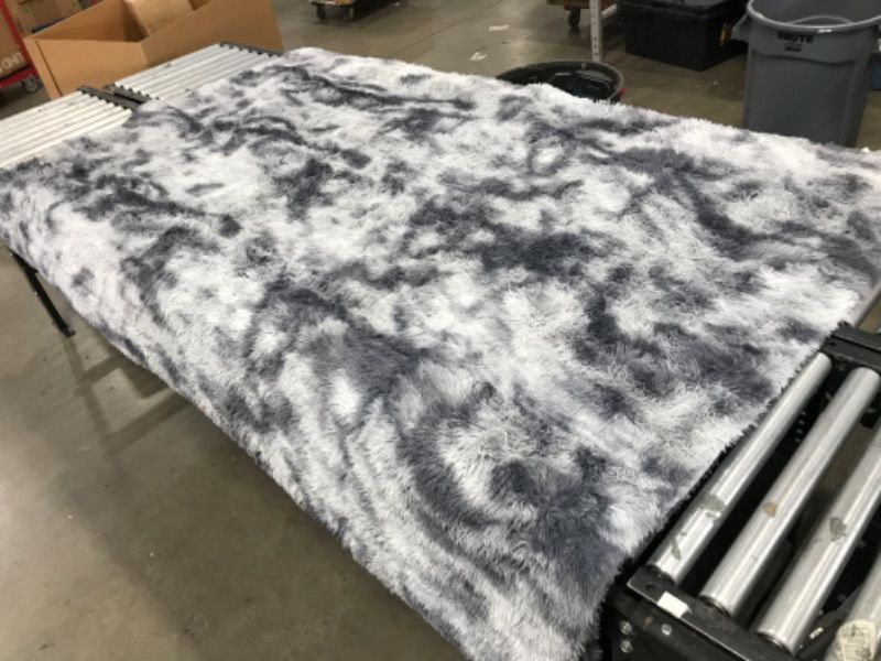 Photo 2 of 7'7" x 10'4" grey non slip area rug fluffy Light grey