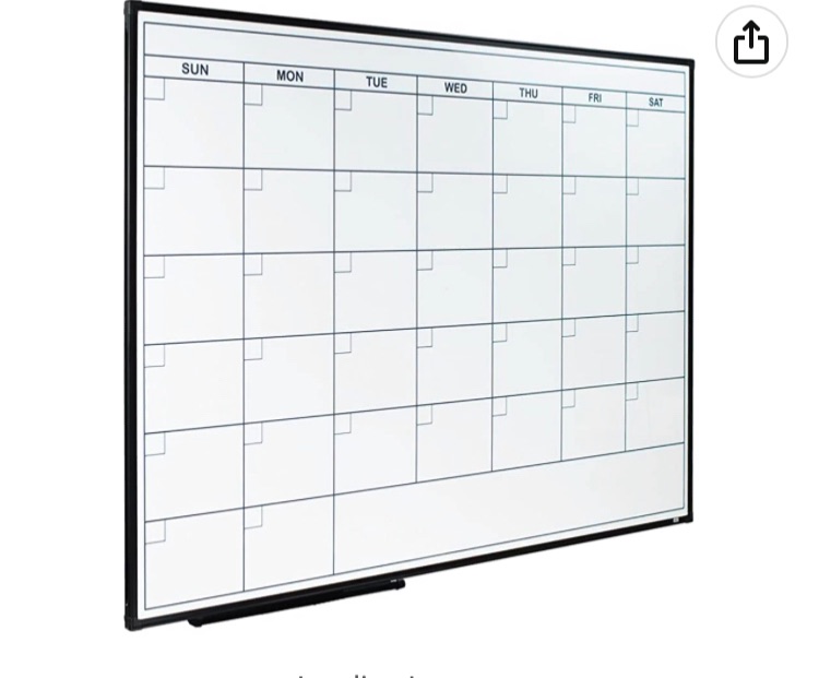 Photo 1 of BENT CORNER***Lockways Dry Erase Calendar Whiteboard, Magnetic White Board Calendar Monthly 48 X 36 Inch, Ultra-Slim Black Aluminium Frame