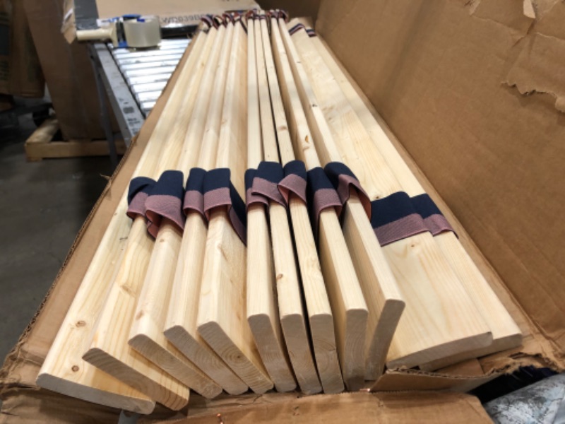 Photo 1 of 60" Wooden Slats, Light Brown Tied Together with Blue/Red Ribbon (12 count)