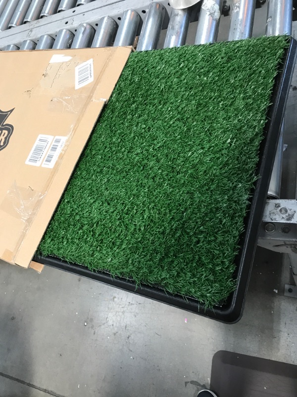 Photo 2 of Artificial Grass Puppy Pee Pad for Dogs and Small Pets - 20x25 Reusable 3-Layer Training Potty Pad with Tray - Dog Housebreaking Supplies by PETMAKER