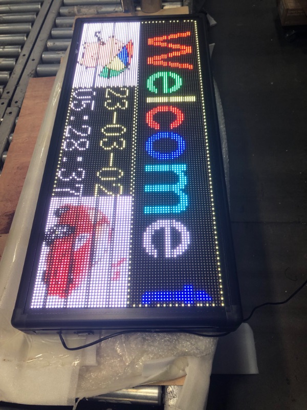 Photo 2 of PH6mm Outdoor LED Sign 40''x 18'' Full Color Programming Support Texts, Images and Video Display Full Color 40"x18"