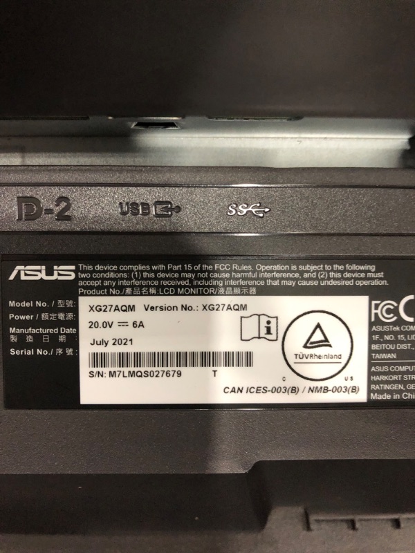 Photo 2 of ASUS ROG Strix 27” 2K HDR Gaming Monitor (XG27AQM) - WQHD (2560 x 1440), Fast IPS, 270Hz, 0.5ms, Extreme Low Motion Blur Sync, G-SYNC, HDR 400, Eye Care, DisplayPort, HDMI, USB 3.0 27" Fast IPS QHD 0.5ms 270Hz HDR Monitor