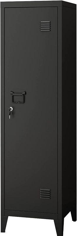 Photo 1 of **MINOR DAMAGE** MIOCASA Metal Cabinet Home Office Storage Cabinets with Doors and Shelves Lockable 3 Door File Cabinet Organizer Coat Lockers for Kids (Black)
