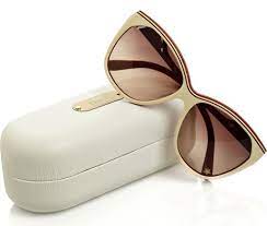 Photo 1 of CHLOE SUNGLASSES TAN COLORED WITH GOLD TRIM AND STAR 