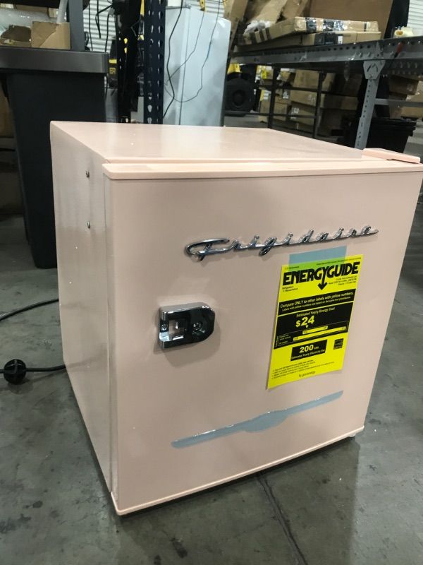 Photo 3 of (PARTS ONLY)FRIGIDAIRE Coral EFR176- AMZ EFR176 Retro Mini Refrigerator-Energy Saving-Adjustable Thermostat Control-Side Mounted Bottle Opener-Ideal for for Dorm, Office, RV, Garage, Apartment 1.6 Cubic Feet