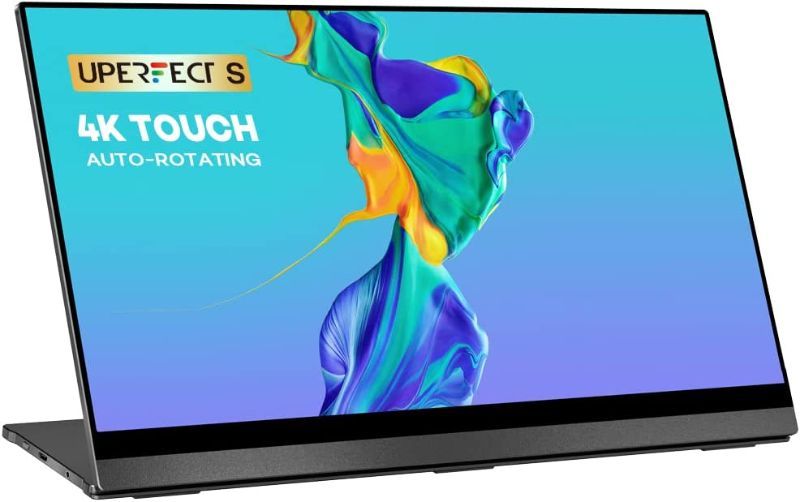 Photo 1 of (PARTS ONLY)4K Portable Monitor Touchscreen, UPERFECT S Gravity Sensor Automatic Rotate 15.6'' Slimmest 10-Point Touch UHD 3840x2160 Dual USB C Monitor Bracket Integrated & Frameless Bezel Glass HD Laptop Display
