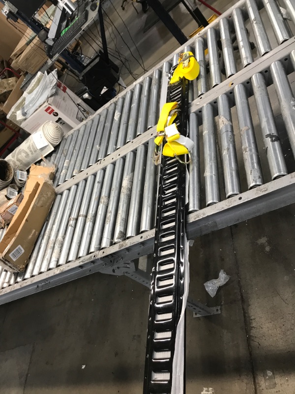 Photo 2 of E Track Kit to Tie Down - 16 Pieces: 5 ft Black E-Track Rails & E Track Tie-Down Trailer Accessories. E Track Accessories for Enclosed Trailer. Cargo Trailer Accessories. Trailer E Track Straps