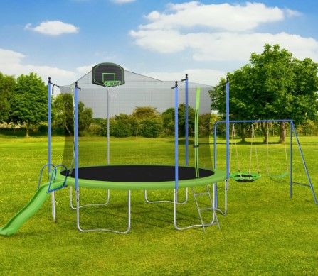 Photo 1 of **INCOMPLETE**
Home Sport Fitness 14FT Trampoline With Swing-metal Slide With Safety Enclosure Trampoline For Adults Or Kids - Indoor Fitness
