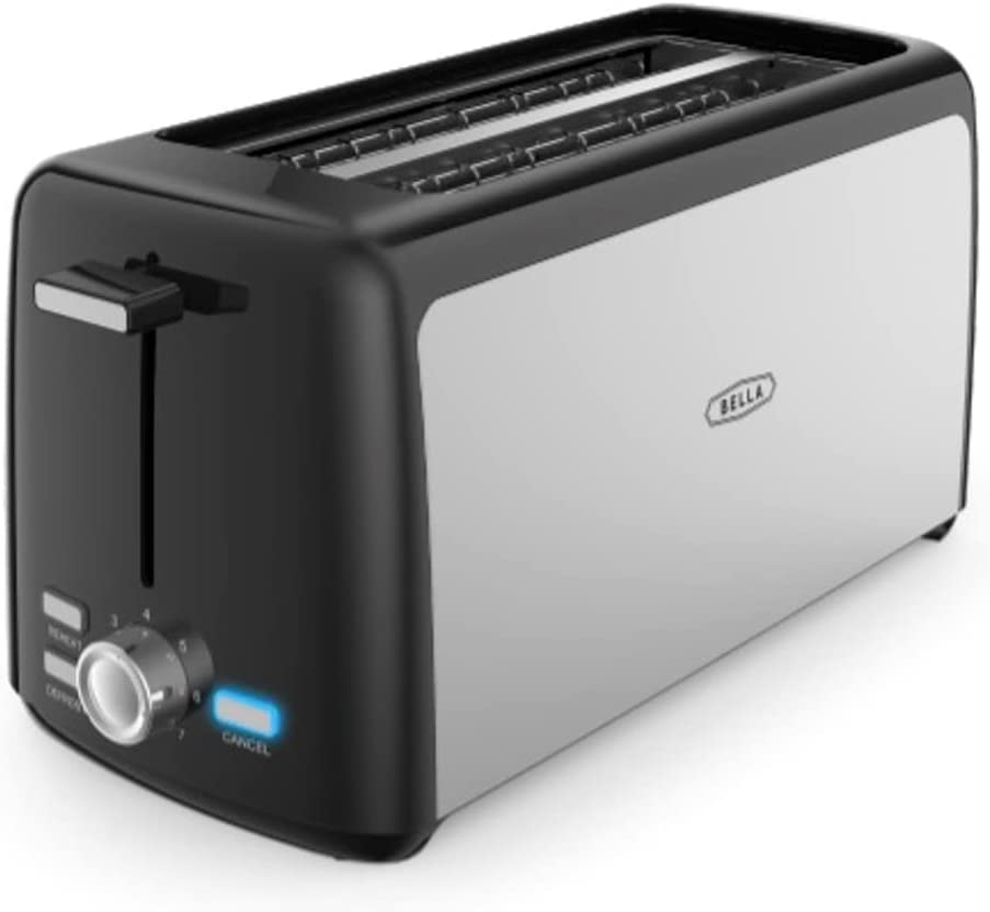 Photo 1 of 
BELLA 4 Slice Long Slot Toaster, Stainless Steel and Black