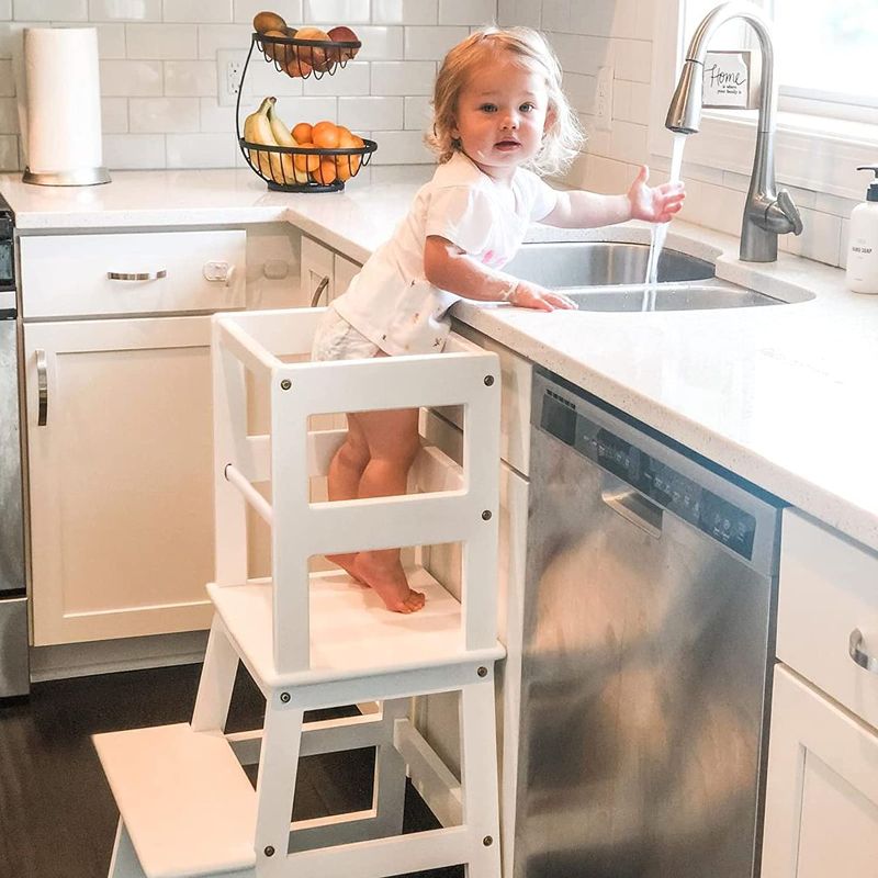 Photo 1 of 
SDADI Kids Kitchen Step Stool with Safety Rail - for Toddlers 18 Months and Older, Natural LT01N