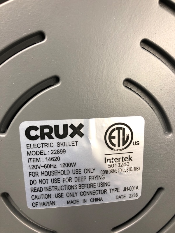 Photo 6 of "MISSING GRIDDLE" Crux Extra Deep Nonstick Scratch Resistant Electric Skillet, silver (14620) & Electric Griddle with Copper Ceramic Coating, Heat Resistant Handles, Extra Large, (14619) Electric Skillet + Griddle