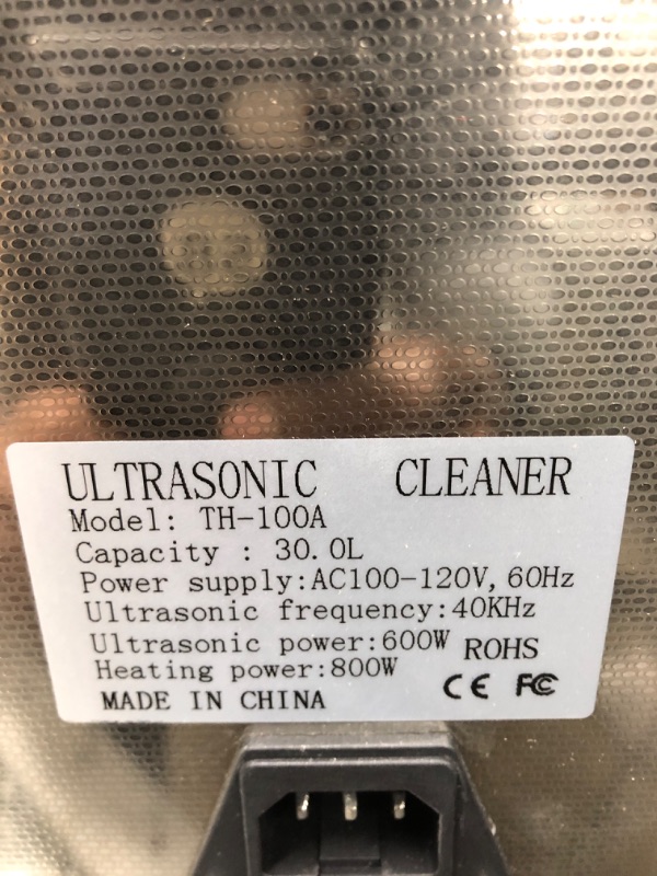 Photo 3 of "MISSING POWER CABLE" VEVOR 30L Industrial Ultrasonic Cleaner with Digital Timer&Heater 40kHz Professional Large Ultrasonic Cleaner Total 1200W for Wrench Tools Industrial Parts Mental Instrument Apparatus Cleaning