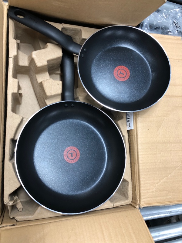 Photo 2 of *incomplete* T-fal Specialty 3 PC Initiatives Nonstick Inside and Out, 8", 9.5", 11", Black Nonstick 8-Inch, 9.5-Inch and 11-Inch