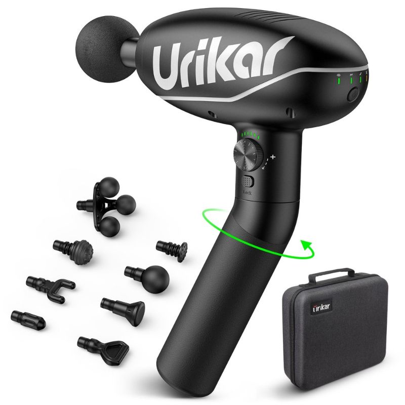 Photo 1 of Urikar Pro 2 Heated Massage Gun Deep Tissue, New Muscle Massager Gun with 180° Rotatable Grip/4 Modes/6 Speed Levels/8 Massage Heads