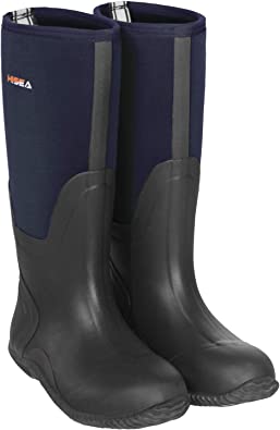 Photo 1 of HISEA Men's Rain Boots Waterproof Durable Insulated Rubber Neoprene Outdoor Hunting Boots for Winter Snow Arctic 5 Black