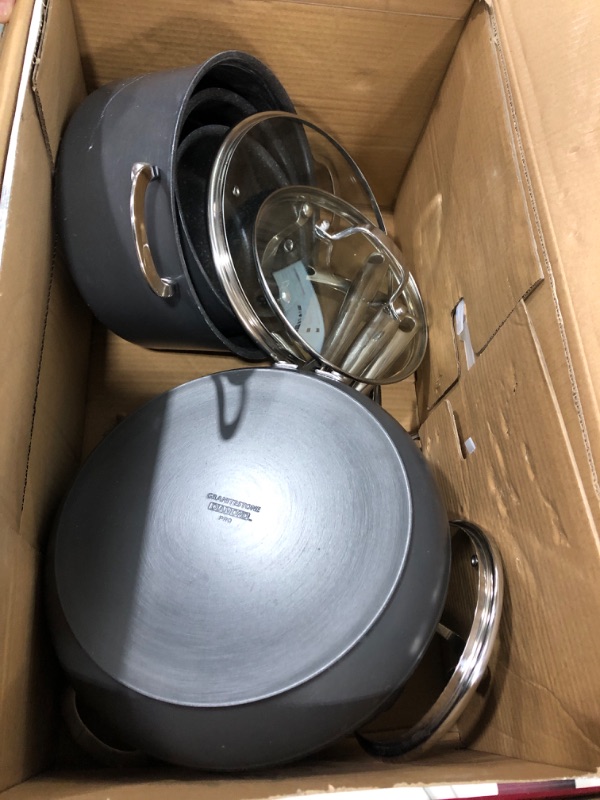 Photo 2 of **SEE NOTES** Granitestone Pro Pots and Pans Set 6 Piece Hard Anodized Premium Chef’s Cookware with Ultra Nonstick Diamond