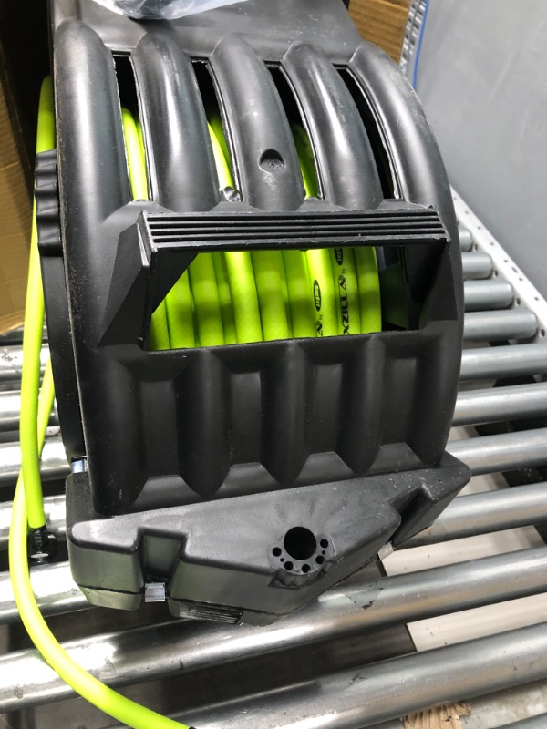 Photo 1 of **USED/DAMAGE/SEE NOTES*** Flexzilla Levelwind Retractable Air Hose Reel, 3/8 in. x 75 ft., Heavy Duty, Lightweight, Hybrid, ZillaGreen - L8306FZ 