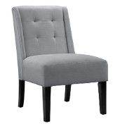 Photo 1 of **SEE CLERK COMMENTS**
Amazon Basics Modern Tufted Accent Chair with Solid Wood Legs, Grey.