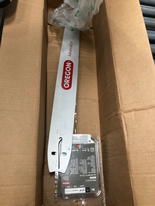 Photo 1 of Oregon Chainsaw Guide Bar & Chain Combo, AdvanceCut Replacement for Saw Chains, with Low Kickback Chain, Bar Length 20" (50cm), 3/8" Pitch, 0.050" Gauge, 70 Drive Links (27850)