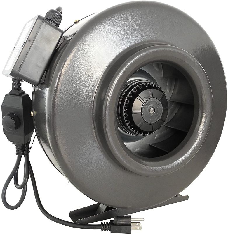 Photo 1 of 8-inch 677 CFM Centrifugal Inline Duct Fan with Variable Speed Controller for Indoor Garden Ventilation
