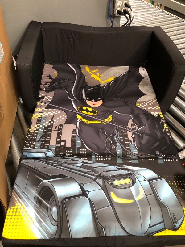 Photo 3 of Batman Cozee Flip-Out Sofa - 2-in-1 Convertible Sofa to Lounger for Kids by Delta Children