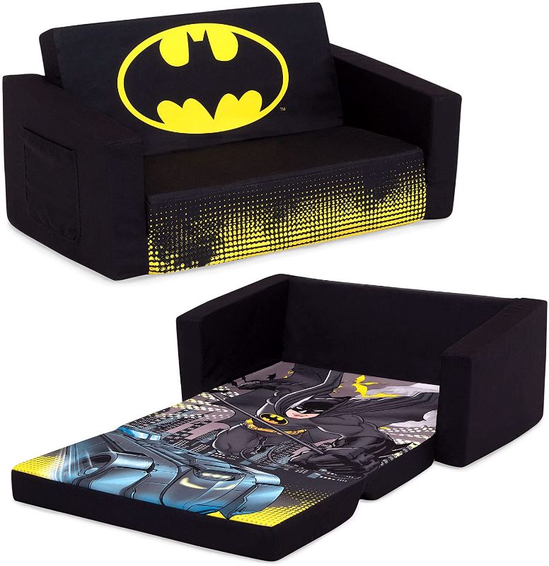 Photo 1 of Batman Cozee Flip-Out Sofa - 2-in-1 Convertible Sofa to Lounger for Kids by Delta Children