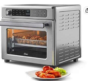 Photo 1 of Oster Digital Air Fryer Oven with RapidCrisp, Stainless Steel, 12-Function Countertop Oven with Convection