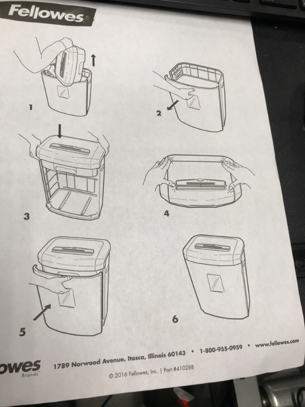 Photo 3 of Fellowes 12C15 12 Sheet Cross-Cut Paper Shredder for Home and Office with Safety Lock 12 Sheet Paper Shredder