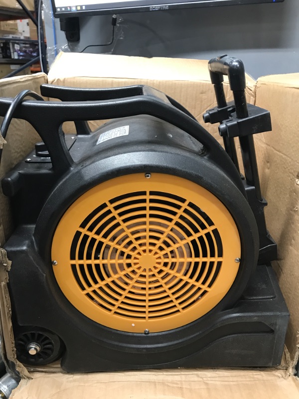 Photo 2 of *Tested* MOUNTO 3-Speed 1Hp 4000cfm Air Mover Floor Carpet Dryers with Handle Wheelkit (Black)