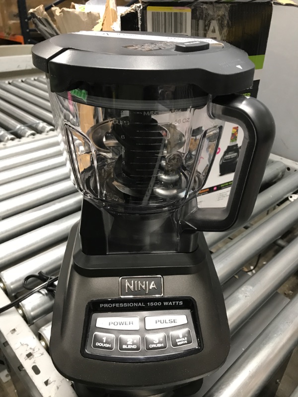 Photo 2 of *Tested* Ninja BL770 Mega Kitchen System, 1500W, 4 Functions for Smoothies, Processing, Dough, Drinks & More, with 72-oz.* Blender Pitcher, 64-oz. Processor Bowl, (2) 16-oz. To-Go Cups & (2) Lids, Black Black with 2 Nutri Ninja Cups + Lids