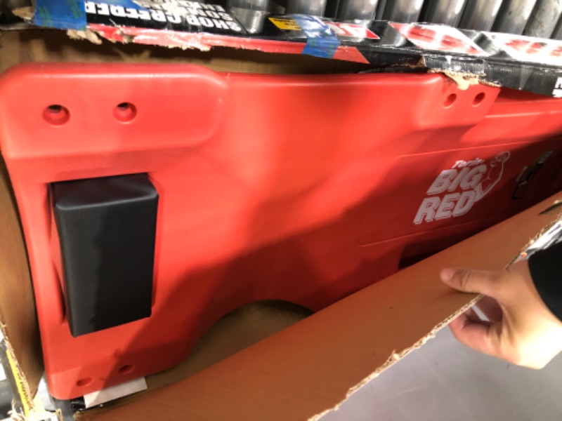 Photo 3 of BIG RED TRP6240 Torin Blow Molded Plastic Rolling Garage/Shop Creeper: 40" Mechanic Cart with Padded Headrest, Dual Tool Trays and 6 Casters, Red