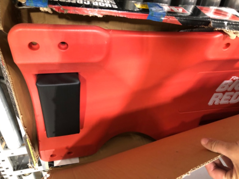 Photo 1 of BIG RED TRP6240 Torin Blow Molded Plastic Rolling Garage/Shop Creeper: 40" Mechanic Cart with Padded Headrest, Dual Tool Trays and 6 Casters, Red