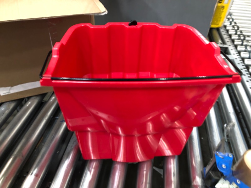Photo 1 of Rubbermaid Commercial Products FG9C7400RED Dirty Water Bucket for WaveBrake 2.0 35 Qt. Mop Bucket System, 18-Quart Capacity, Red, (2064907)