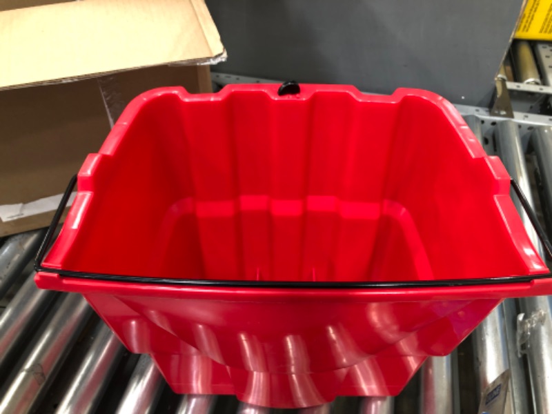 Photo 1 of Rubbermaid Commercial Products FG9C7400RED Dirty Water Bucket for WaveBrake 2.0 35 Qt. Mop Bucket System, 18-Quart Capacity, Red, (2064907)