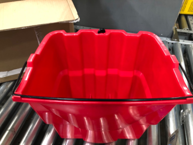 Photo 1 of Rubbermaid Commercial Products FG9C7400RED Dirty Water Bucket for WaveBrake 2.0 35 Qt. Mop Bucket System, 18-Quart Capacity, Red, (2064907)