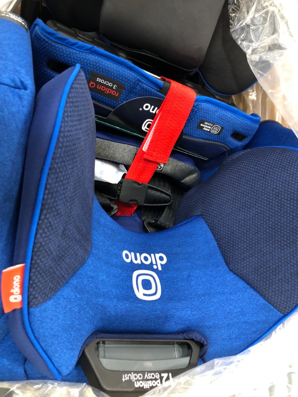 Photo 3 of Diono Radian 3QXT 4-in-1 Rear and Forward Facing Convertible Car Seat, Safe Plus Engineering, 4 Stage Infant Protection, 10 Years 1 Car Seat, Slim Fit 3 Across, Blue Sky Blue Sky QXT