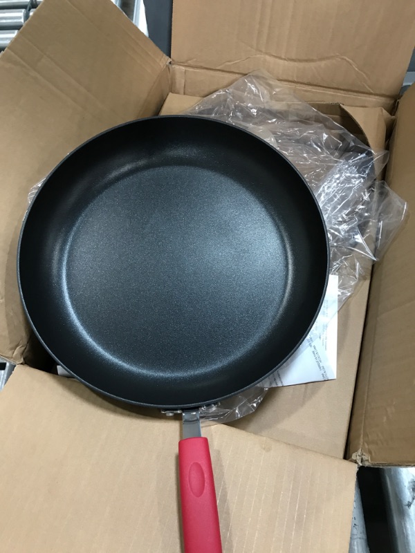 Photo 1 of Amazon Basics Hard Anodized Non-Stick Skillet - 12.5-Inch, Red
