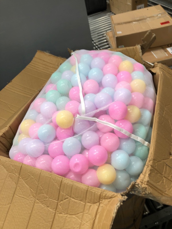Photo 1 of Amazon Basics BPA Free Crush-Proof Plastic Ball Pit Balls with Storage Bag, Toddlers Kids 12+ Months, 6 Pastel Colors - Pack of 1000 6 Pastel Colors 1,000 Balls
