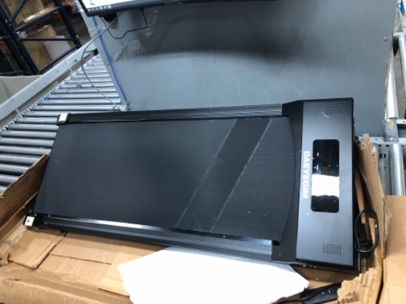Photo 2 of **MINOR DAMAGE AND SCUFFS** Under Desk Treadmill DAEYEGIM 2 in 1 Walking Pad Desk Treadmill, Powerful and Quiet Walking Jogging Running Treadmill with Remote Control, Portable, Slim, Compact and Installation-Free for Home/Office Under Desk Treadmill-Brigh