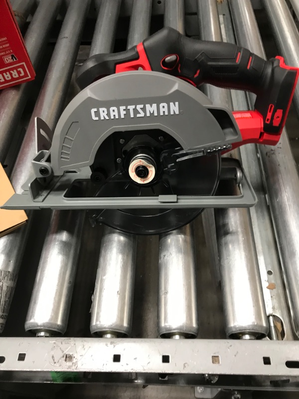 Photo 2 of CRAFTSMAN V20 6-1/2-Inch Circular Saw Kit with Reciprocating Saw (CMCS500M1 & CMCS300B) Circular Saw Kit w/ Reciprocating Saw
MISSING BATTERY ANBD CHARGER NONE FUCTIONAL