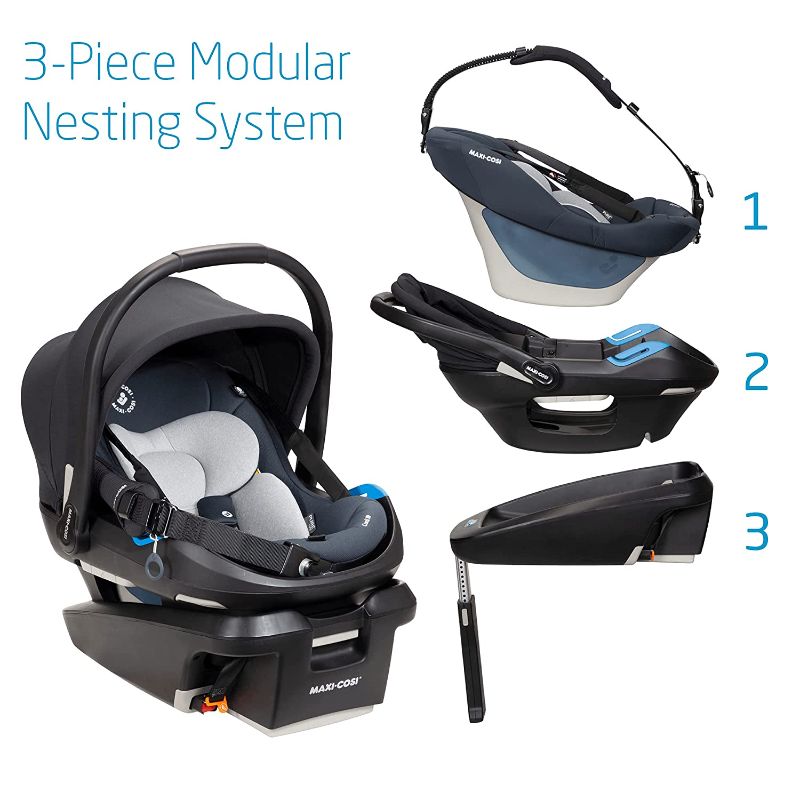 Photo 1 of *DIRTY* Maxi-Cosi Coral XP Infant Car Seat, Revolutionary 3-piece modular nesting system for a more comfortable, intimate & lightweight carry , Essential Graphite – PureCosi
