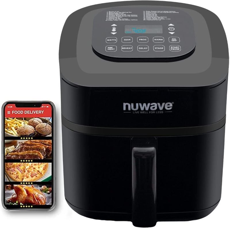 Photo 1 of *Tested* Nuwave Brio 7-in-1 Air Fryer Oven, 7.25-Qt with One-Touch Digital Controls, 50°- 400°F Temperature Controls in 5° Increments, Linear Thermal (Linear T) for Perfect Results, Black
