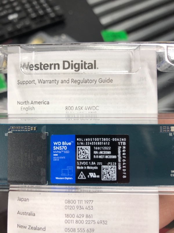 Photo 2 of Western Digital 1TB WD Blue SN570 NVMe Internal Solid State Drive SSD - Gen3 x4 PCIe 8Gb/s, M.2 2280, Up to 3,500 MB/s - WDS100T3B0C
